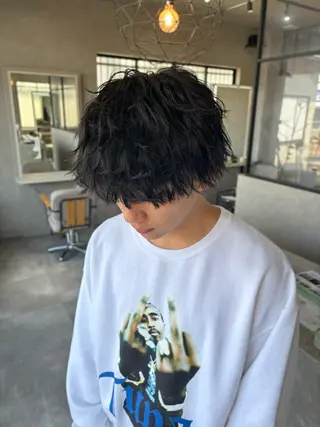 ショート パーマ メンズ 長谷川 湧のヘアスタイル