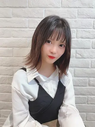 ミディアム カラー なりたいが叶う ながしまじゅんきのヘアスタイル