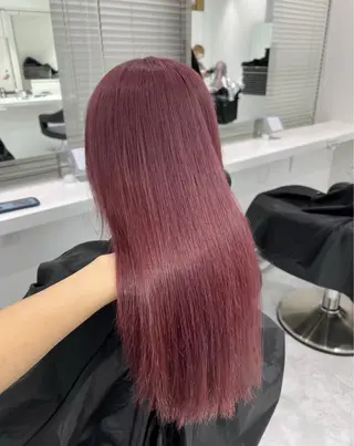 セミロング カラー ヘアアレンジ 🩵ダメージレス艶感 ハイトーン🩷のヘアスタイル