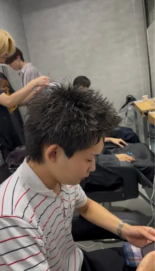 ショート カラー パーマ メンズ 🔥スパイキー 特化🔥菊水皐暉🔥のヘアスタイル