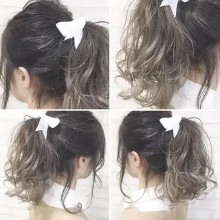ミディアム カラー ヘアアレンジ エクステの神様 ▫️原島ユウヤ▫️のヘアスタイル