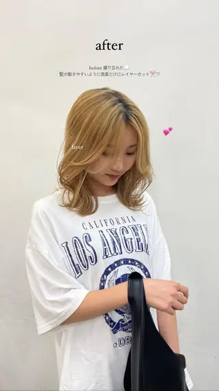 セミロング 立野 莉央のヘアスタイル