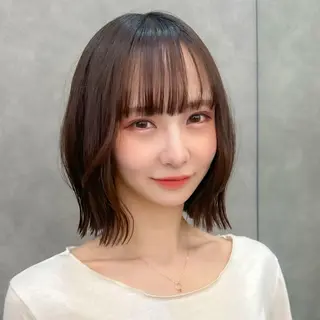ショート カラー ボブ韓国風レイヤー 錦糸町/畠中ケントのヘアスタイル