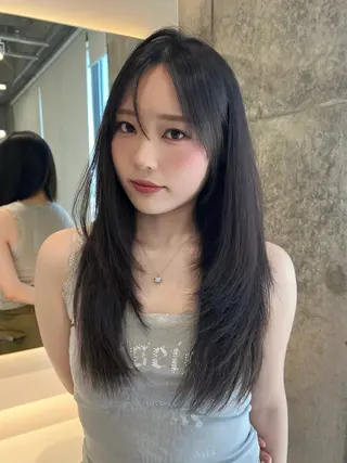 ロング 地毛風縮毛矯正 ☘️松井　傑のヘアスタイル
