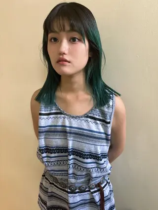 ミディアム カラー ヘアアレンジ 広島/ボブ/レイヤー 🌿‬wakabaのヘアスタイル