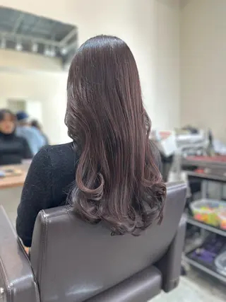 ロング カラー パーマ 小顔カット✨ 透明感カラー✨kyoのヘアスタイル