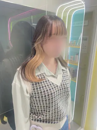 セミロング カラー パーマ ヘアアレンジ メンズ 透明感カラー・レイヤ ー🎀amika🎀のヘアスタイル