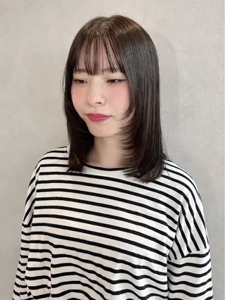 セミロング カラー 韓国風カラー✄ カズホのヘアスタイル