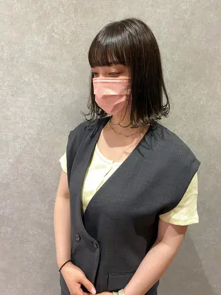 ミディアム カラー 韓国風デザイン 💐MIZUKI💐のヘアスタイル