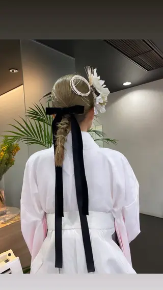 ヘアアレンジ パーマ/ボブ/ ヘルシーカラー/風花のヘアスタイル