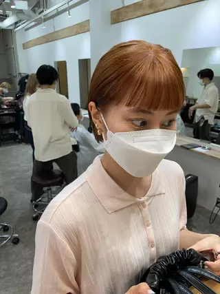 ショート カラー パーマ ヘアアレンジ メンズ キッズ ネイル マツエク・マツパ パーマ/透明感カラー /ボブ/吉田一生のヘアスタイル