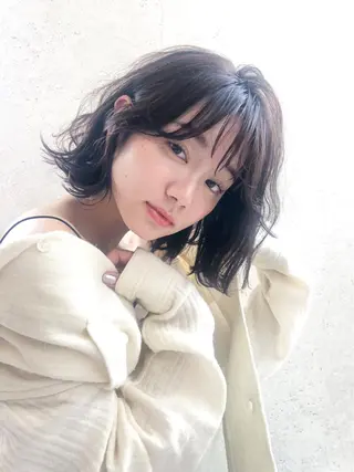 ミディアム カラー 髪質改善/艶髪特化 /柔らかさ/清水翔矢のヘアスタイル