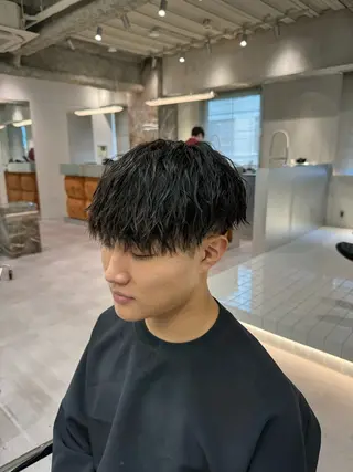 ショート パーマ メンズ 波巻きスパイラルパー マ/シャドウパーマ駿のヘアスタイル