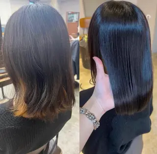 セミロング カラー パーマ ブリーチ矯正/ ブリーチ特化mikaのヘアスタイル