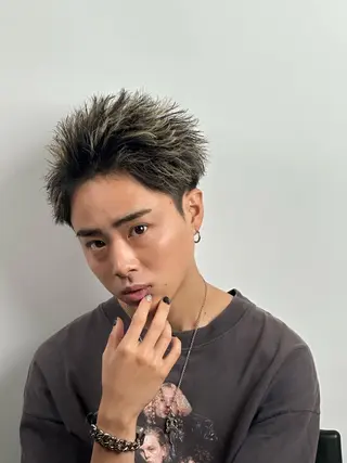ショート カラー パーマ メンズ GLANZ/メンズ カットモデル予約用のヘアスタイル