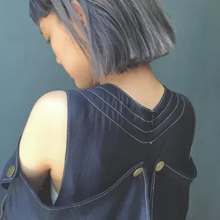 ミディアム カラー ヤスドミ ケイスケのヘアスタイル