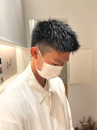 ショート メンズ メンズカット曲がる 縮毛矯正佐々木タクマのヘアスタイル