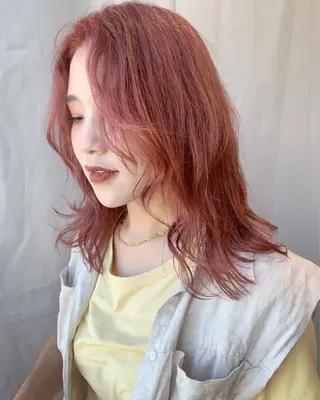 ミディアム カラー minami🪷 暖色カラーのヘアスタイル