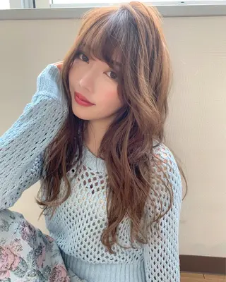 ロング カラー ヘアアレンジ 透明感♡︎♡︎ 佐々木早苗のヘアスタイル