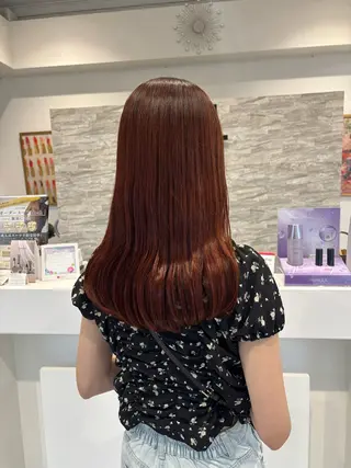 セミロング JILL    hair所属・maki💖 暖色カラーのヘアスタイル