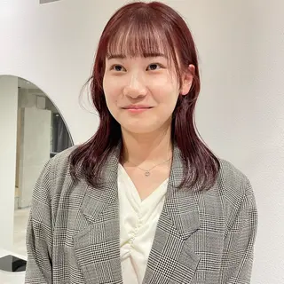 ミディアム カラー 🍊暖色×顔周り 🍊cocoroのヘアスタイル