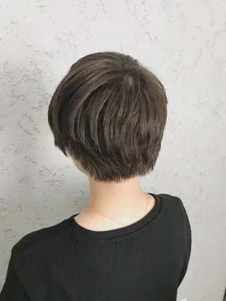 ショート カラー パーマ ヘアアレンジ 韓国ヘア✨グレージュ カラーasamiのヘアスタイル