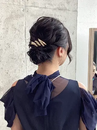 セミロング ヘアアレンジ ヘアアレンジ/透明感 カラー/AKARIのヘアスタイル