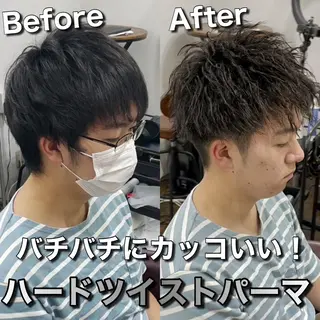 パーマ メンズ Soleria /ソレリア所属・メンズカットのプロ 田中慎一のヘアスタイル