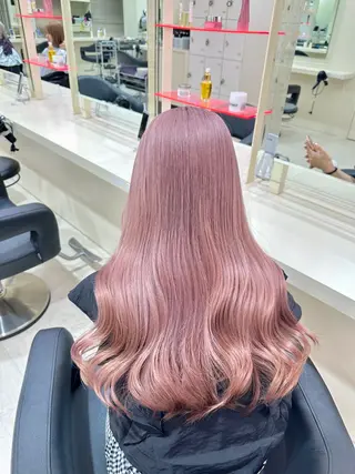 ロング カラー ヘアアレンジ 韓国レイヤー&ピンク 艶髪🩶maikoのヘアスタイル