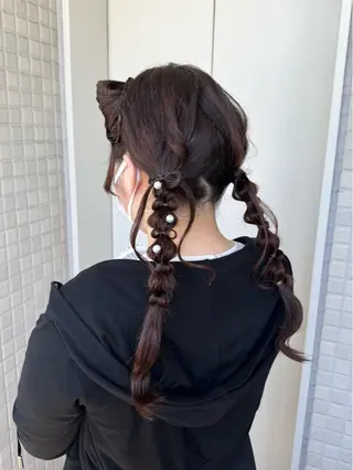 ロング ヘアアレンジ 艶カラーヘアアレンジ 縮毛矯正🍓ひふみのヘアスタイル