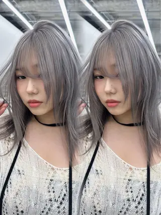 ロング カラー ヘアアレンジ GO TODAY シェアサロン 原宿本店所属・原宿ハイトーンカラー 🌼みるい🌼のヘアスタイル