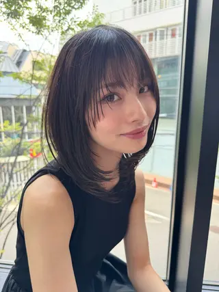 セミロング GIEN Nu + 平馬和奈のヘアスタイル