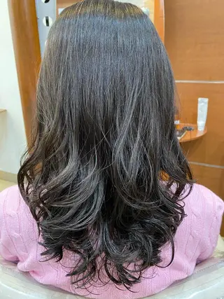 ロング コテ巻き風パーマ/ 髪質改善/河島恭平のヘアスタイル