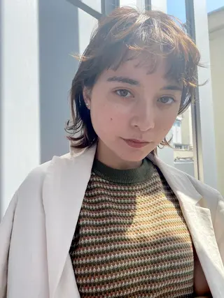 セミロング カラー AVANCE京橋所属・ハイトーンヘア/ 島崎　タクミのヘアスタイル