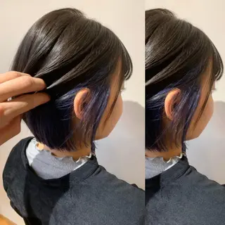 ショート カラー ヘアアレンジ 🦋韓国ヘア 坂本 菜摘🦋のヘアスタイル