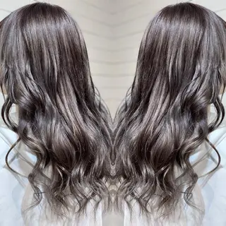 セミロング カラー ヘアアレンジ 髪質改善×ハイトーン 中田啄也のヘアスタイル