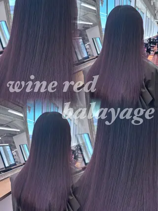 セミロング カラー ヘアアレンジ グランルッソ所属・岡山× バレイヤージュカラーのヘアスタイル