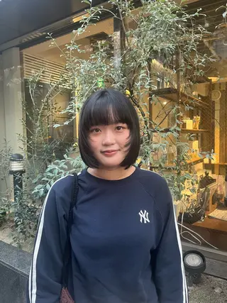 ショート えんぐちとも／透明感 カラー／博多ボブのヘアスタイル