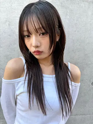 ロング カラー anri🤍🎀 艶カラーのヘアスタイル