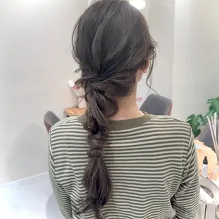 セミロング カラー パーマ ヘアアレンジ メンズ キッズ ネイル マツエク・マツパ アイブロウ 顔周りcut/ 艶ワンカラー♥ちさきのヘアスタイル