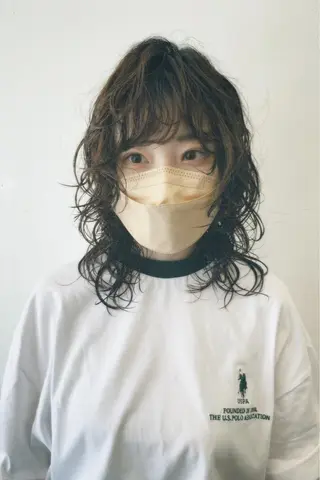 ミディアム パーマ レイヤーカット/艶髪 ✨💭KIRARIのヘアスタイル