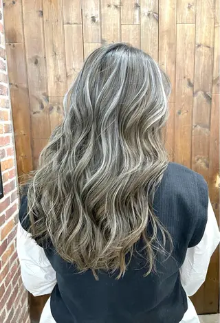 ロング 白いハイライト🤍 タナカリョウスケのヘアスタイル