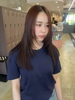 ロング ナガノリノ /ボブ/ ベージュ/暖色のヘアスタイル