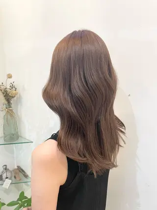 ミディアム カラー 髪質改善カラー🤍 エクステ✨君島由実子のヘアスタイル