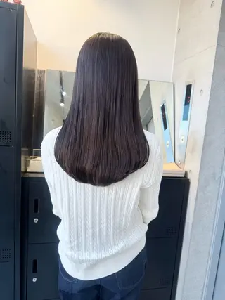 ロング カラー ヘアアレンジ 透明感/オリーブ/ グレージュ/YUKAのヘアスタイル