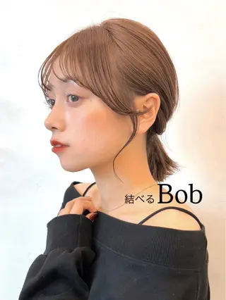 ミディアム カラー ヘアアレンジ 🌱ボブ/レイヤー/ ベージュ/あやみ✨のヘアスタイル