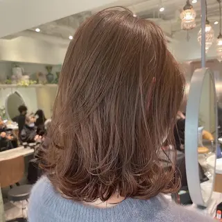 ミディアム カラー ブリーチなし/暖色/ 透明感/ririkaのヘアスタイル