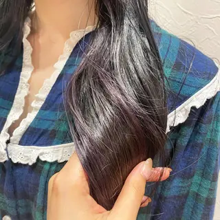 ロング カラー 韓国ヘア顔周りカット 艶髪ベージュtamaのヘアスタイル