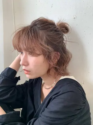 ミディアム カラー ブリーチカラー💛 モテ髪💛AMIのヘアスタイル