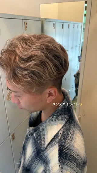 カラー メンズ ハイトーンカラー/エ クステ/デザインのヘアスタイル